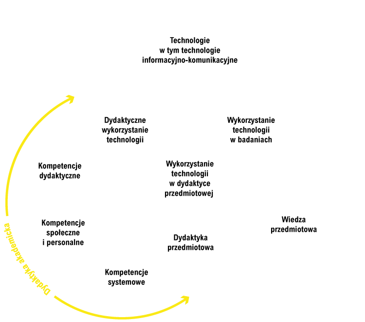 ilustracja modelu kompetencji przygotowana w postaci grafu